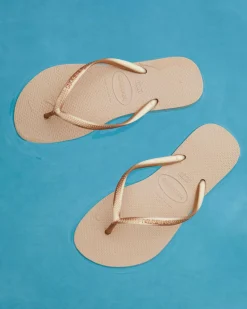 Slim Metallic Thongs