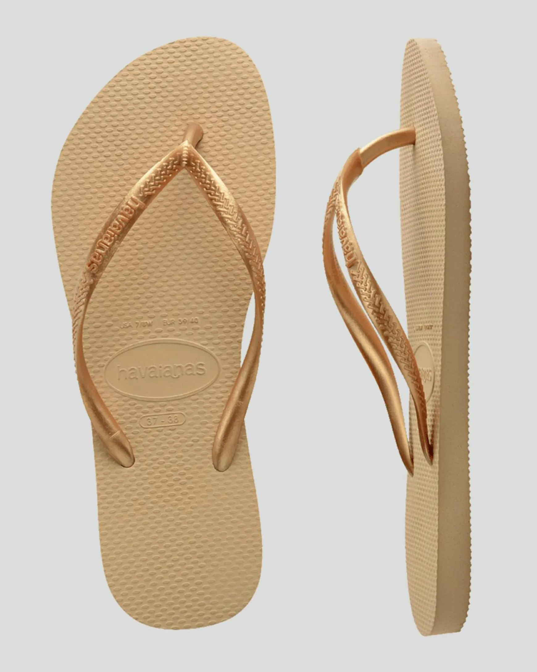 Slim Metallic Thongs