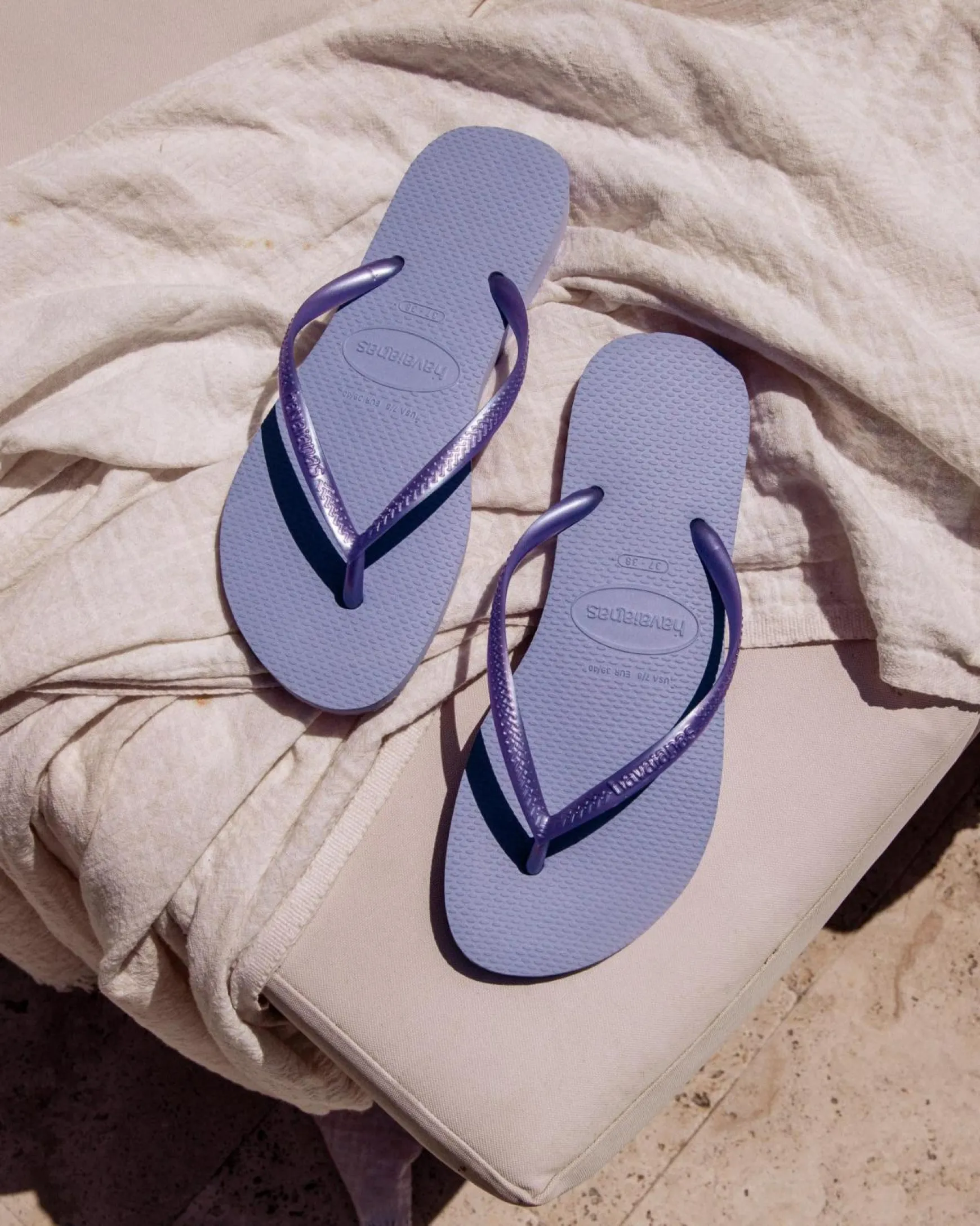 Slim Metallic Thongs