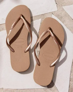 Slim Metallic Thongs