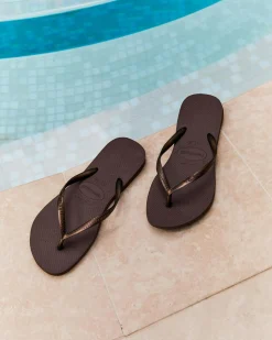 Slim Metallic Thongs