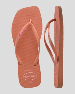 Slim Square Logo Thongs