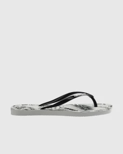 Slim Square Printed Flower Thongs