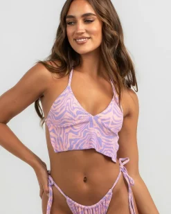 Slow Tide Iris Crop Bikini Top