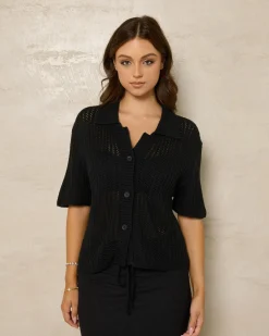 South Beach Crochet Short Sleeve Shirt