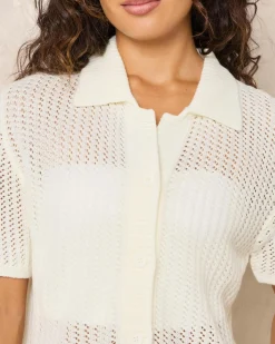 South Beach Crochet Short Sleeve Shirt