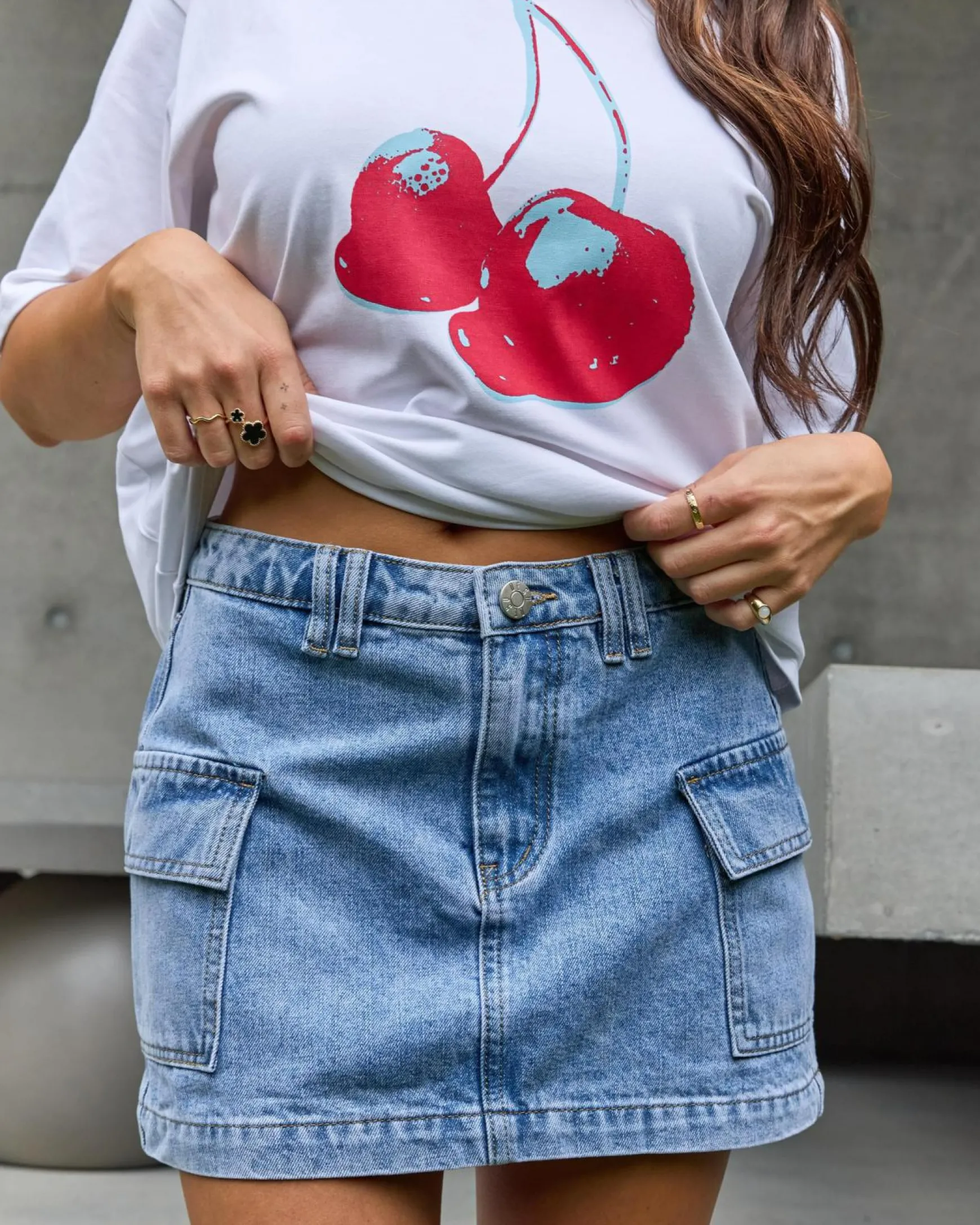 Stella Denim Cargo Skirt