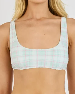 Summer Plaid Scooped Bralette Bikini Top