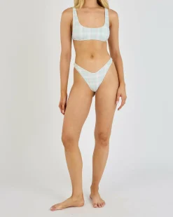 Summer Plaid Scooped Bralette Bikini Top