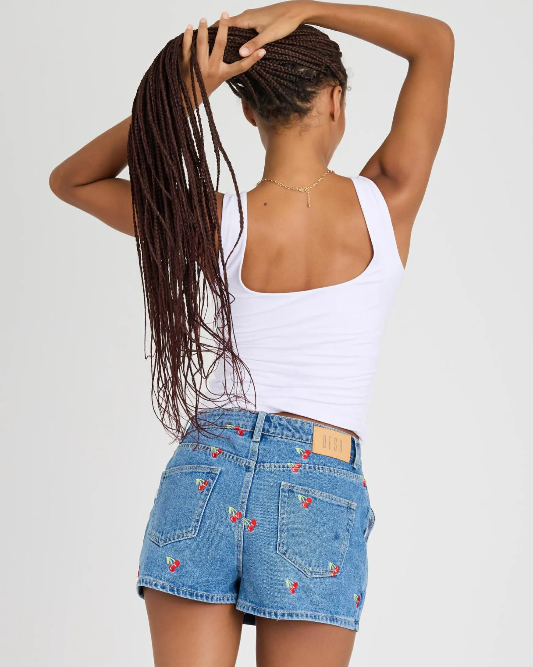 Sunday Cherry Denim Skort