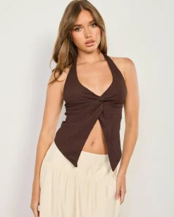 Tamara Split Front Halter Top