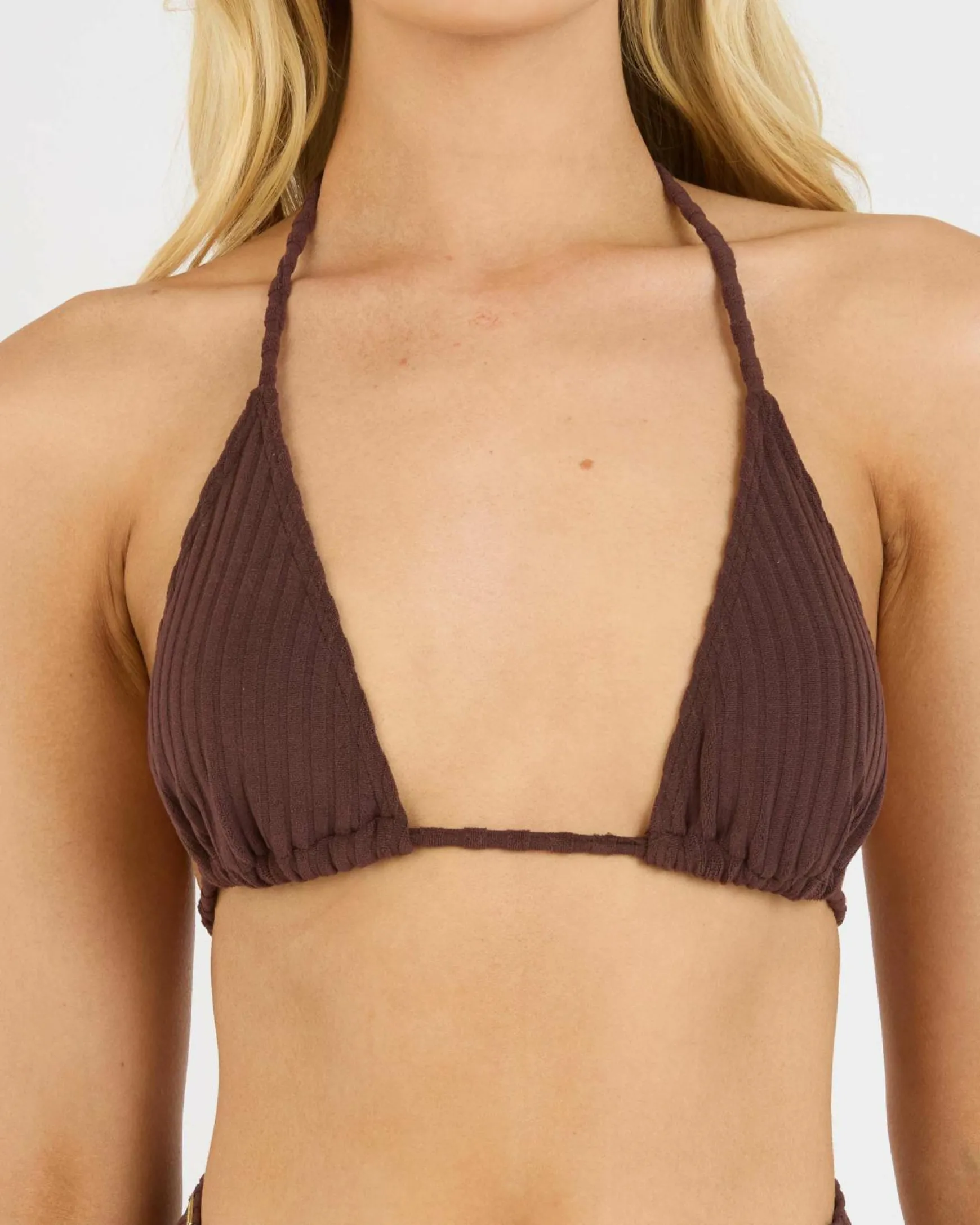 Terry Rib Remi Triangle Bikini Top