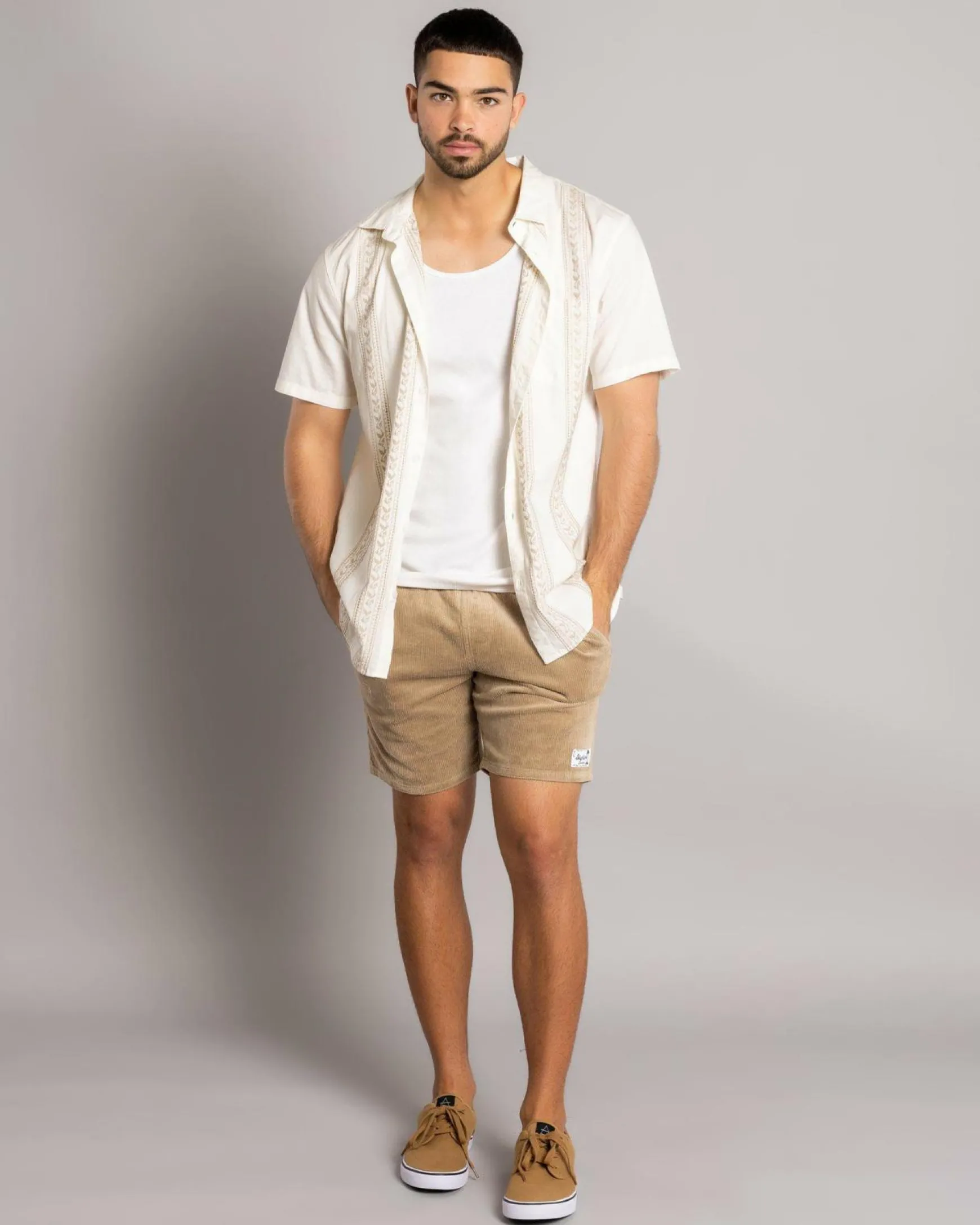 Texture Elastic Waist Shorts
