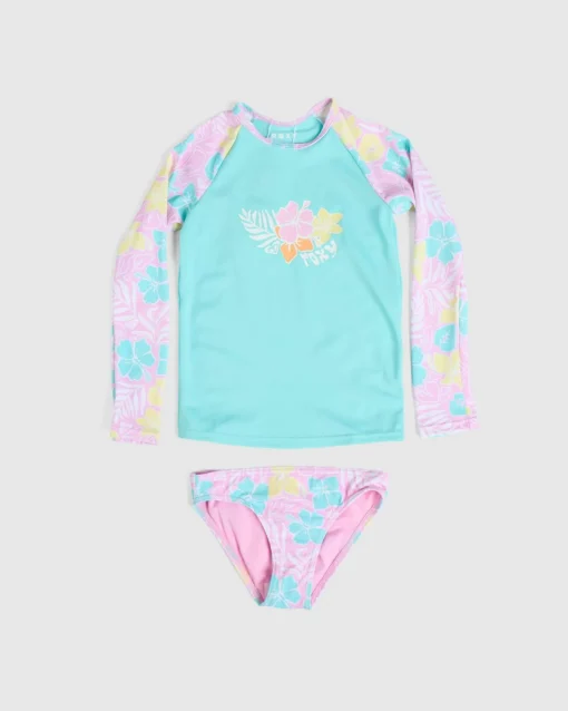 Toddlers' Tropical Square Long Sleeve Rash Vest Set