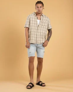 Torn Denim Walk Shorts