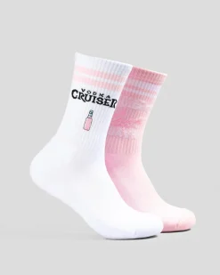 Vodka Cruiser Lush Embroidery Sneaker Socks 2 Pack