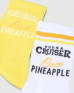 Vodka Cruiser Pure Pineapple Sneaker Sock 2 Pack