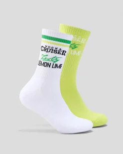 Vodka Cruiser Zesty Lemon Lime Sneaker Sock 2 Pack