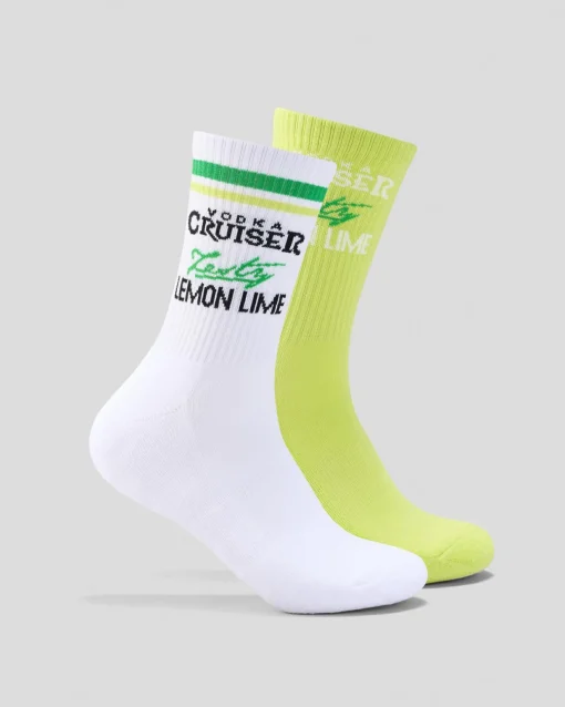 Vodka Cruiser Zesty Lemon Lime Sneaker Sock 2 Pack