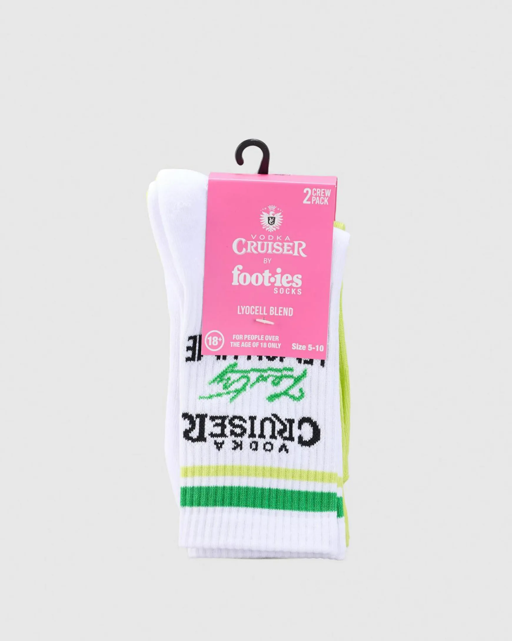 Vodka Cruiser Zesty Lemon Lime Sneaker Sock 2 Pack