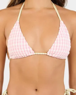 Wave Check Remi Triangle Bikini Top