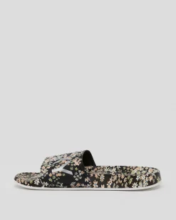 Womens Roxy Slippy Printed Slide Sandals