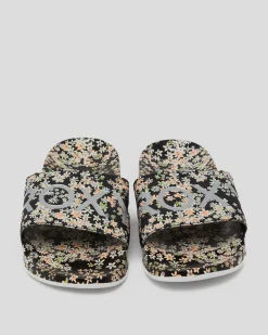 Womens Roxy Slippy Printed Slide Sandals
